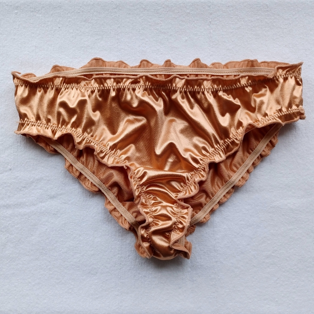 Satin Ruffled Panties, Size M
